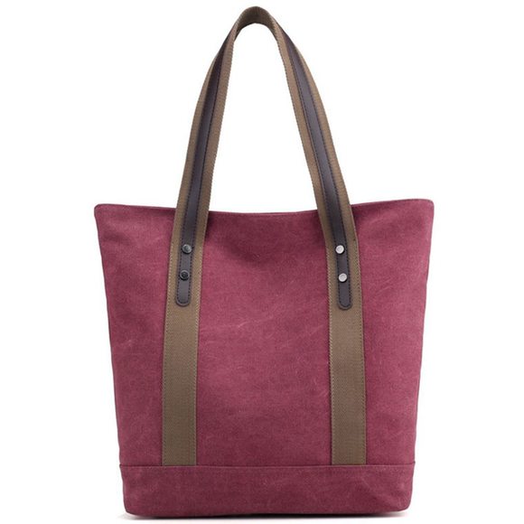 Canvas Tote Bag Work Shoulder Totes Purse Everyday Top Handle Handbag :[ - Picture 1 of 6